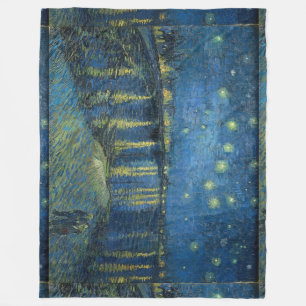 Starry Night Over The Rhone Vincent van Gogh Fleece Blanket