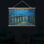 Starry Night Over the Rhône | Vincent Van Gogh Hanging Tapestry<br><div class="desc">Starry Night Over the Rhône (1888) by Dutch artist Vincent Van Gogh. Original artwork is an oil on canvas depicting an energetic post-impressionist night sky in moody shades of blue and yellow. 

Use the design tools to add custom text or personalize the image.</div>