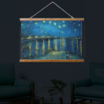 Starry Night Over the Rhône | Vincent Van Gogh Hanging Tapestry<br><div class="desc">Starry Night Over the Rhône (1888) by Dutch artist Vincent Van Gogh. Original artwork is an oil on canvas depicting an energetic post-impressionist night sky in moody shades of blue and yellow. 

Use the design tools to add custom text or personalize the image.</div>