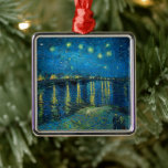 Starry Night Over the Rhône | Vincent Van Gogh Metal Ornament<br><div class="desc">Starry Night Over the Rhône (1888) by Dutch artist Vincent Van Gogh. Original artwork is an oil on canvas depicting an energetic post-impressionist night sky in moody shades of blue and yellow. 

Use the design tools to add custom text or personalize the image.</div>