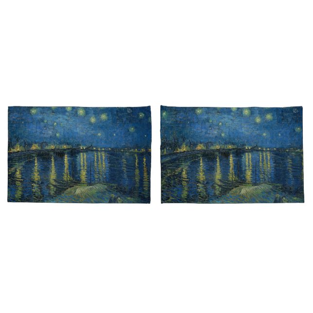 Starry Night Over The Rhone Vincent van Gogh Pillowcase (Back-Set)