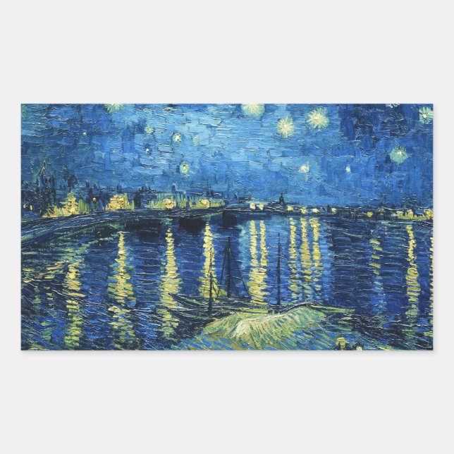 Starry Night over the Rhone Vincent van Gogh Sticker (Front)