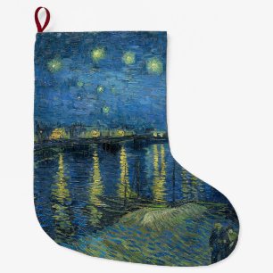 Starry Night Over the River Rhone (by van Gogh) Large Christmas Stocking