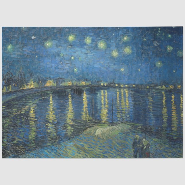 Starry Night Over the River Rhone (by van Gogh) Tissue Paper (Front)