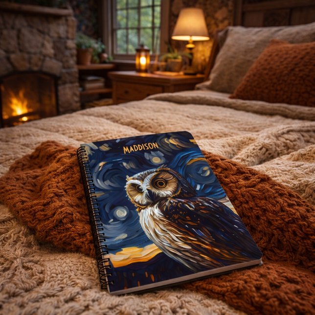 Starry Night Owl Notebook (Creator Uploaded)