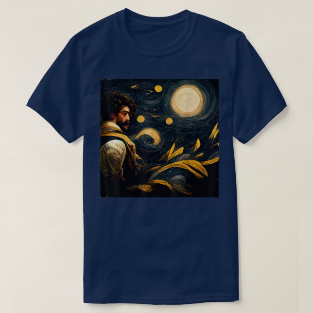 Starry Night Painter Art Moonlight  T-Shirt (Design Front)