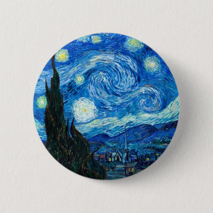 Starry Night Painting By Painter Vincent Van Gogh 2 Inch Round Button