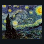 Starry Night Painting by van Gogh Poster<br><div class="desc">Post-Impressionist Landscape Painting by Vincent van Gogh - Classic Masterpieces</div>