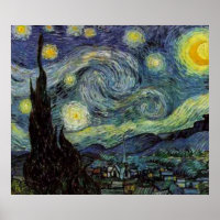 Starry Night Painting par van Gogh Poster