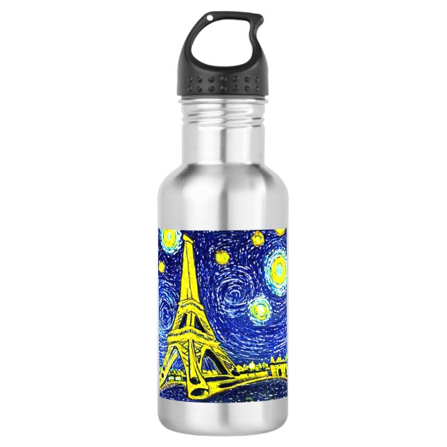 Starry Night Paris France 532 Ml Water Bottle (Front)