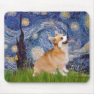 Starry Night - Pembroke Welsh Corgi 7b Mouse Pad