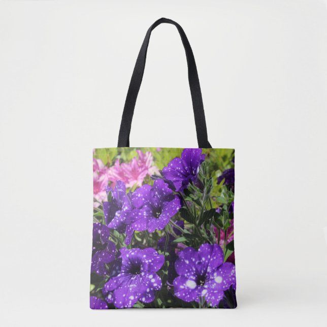 Starry Night Petunia flower tote bag (Front)