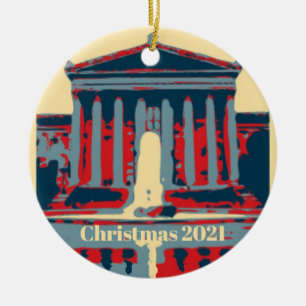 Starry Night Philadelphia, edit text Ceramic Ornam Ornament