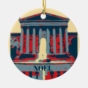 Starry Night Philadelphia, edit text Ceramic Ornament