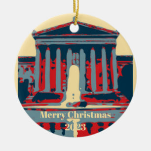 Starry Night Philadelphia, edit text Ceramic Ornament