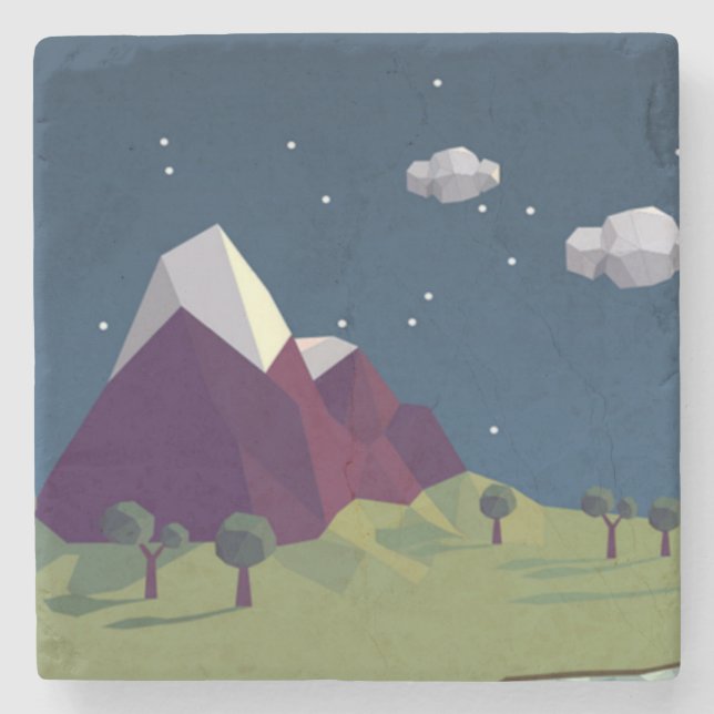 Starry night picture stone coaster (Front)