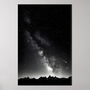 Starry Night Print Milky Way Above Alpine Ridge