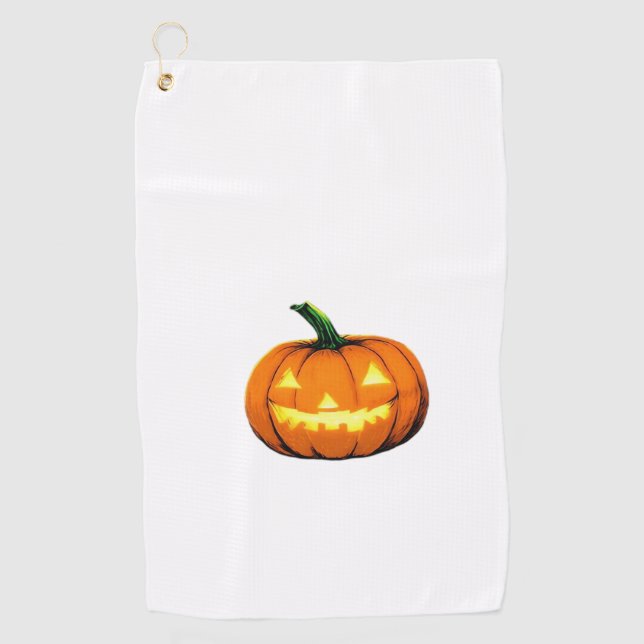 Starry Night Pumpkin Halloween Van Gogh Thanksgivi Golf Towel (Front)