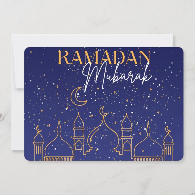 Starry Night Ramadan Mubarak Ramadan Carte de voeu (Devant)