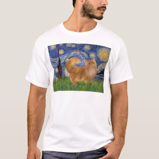 Starry Night - Red Persian cat T-Shirt