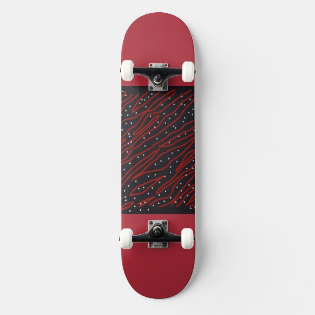 Starry Night, Red Tiger Night Skateboard (Front)
