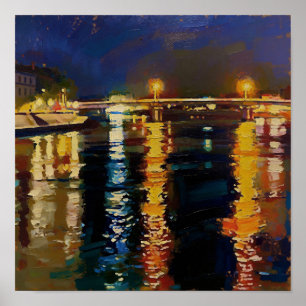 Starry Night Rhone After Van Gogh Poster