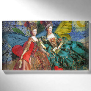 Starry Night Rococo Maidens Butterfly Wings Art Name Tag