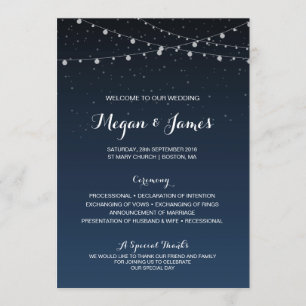 Starry Night Rustic Wedding Programme