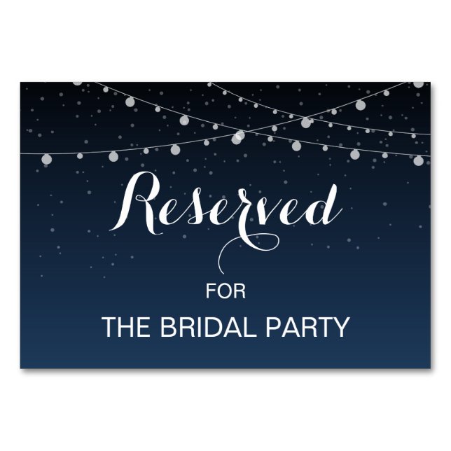 Starry Night Rustic Wedding Reserved Table Sign Table Number (Front)