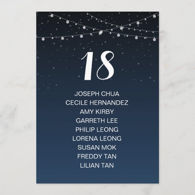 Starry Night Rustic Wedding Seating Chart Program (Front)