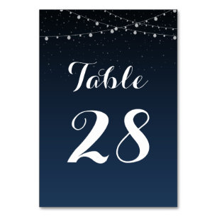 Starry Night Rustic Wedding Table Number Card