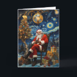 Starry Night Santa Card | Van Gogh Christmas Card<br><div class="desc">Send a masterpiece of holiday cheer this year with our stunning Starry Night Santa Card! This breathtaking design reimagines the jolly old elf through the visionary lens of Van Gogh, blending iconic impressionist swirls with classic Christmas magic. It’s the perfect holiday greeting for the art lover, the culture enthusiast, and...</div>