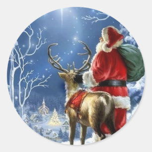Starry Night Santa Sticker