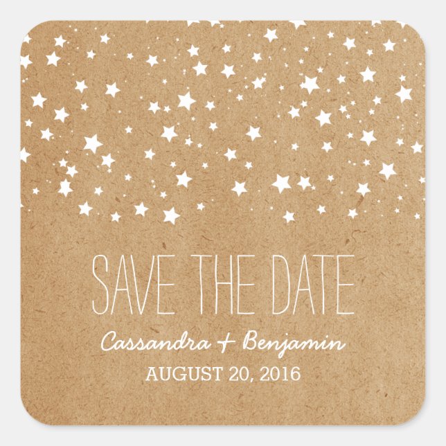 Starry Night Save the Date Stickers (Front)