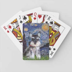 Starry Night - Schnauzer Puppy Playing Cards