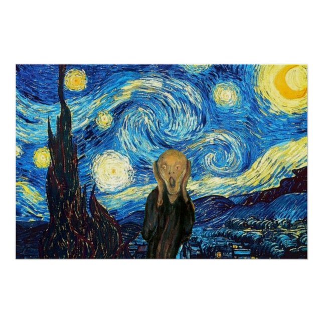 Starry Night Scream.Glossy Poster (Front)