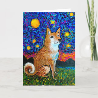 Starry Night Shiba Inu Card <Blank Inside>