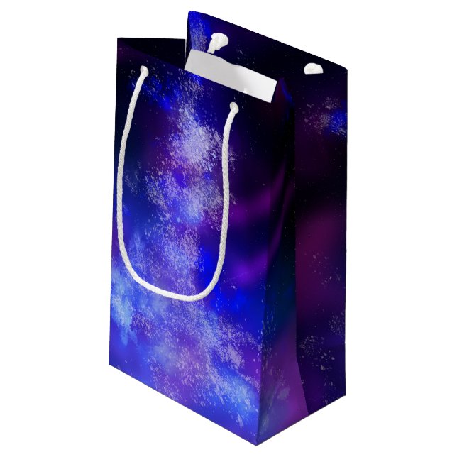 Starry Night Sky Blue Sapphire birthday Gift Bag (Back Angled)