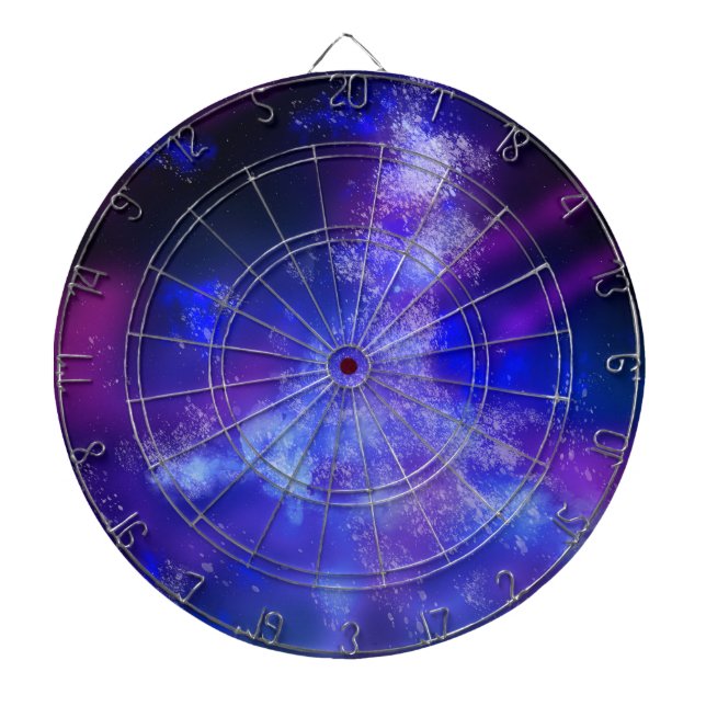 Starry Night Sky Blue Sapphire Dartboard (Front)