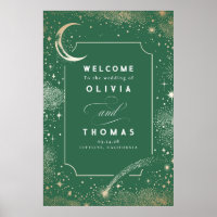 Starry Night Sky Celestial Mariage Affiche de bien