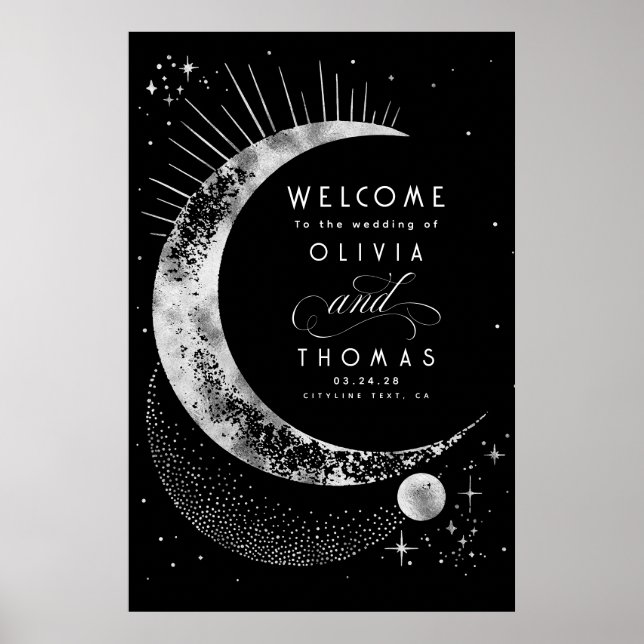 Starry Night Sky Celestial Mariage Affiche de bien (Devant)