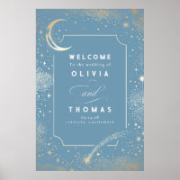 Starry Night Sky Celestial Mariage Affiche de bien