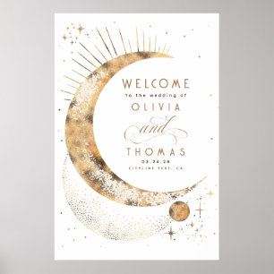 Starry Night Sky Celestial Mariage Affiche de bien