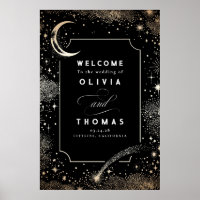 Starry Night Sky Celestial Mariage Affiche de bien