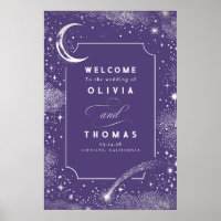 Starry Night Sky Celestial Mariage Affiche de bien
