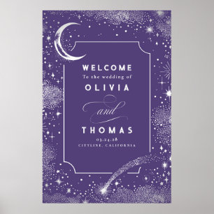 Starry Night Sky Celestial Mariage Affiche de bien