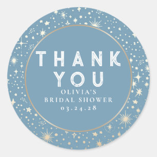 Starry Night Sky Celestial Thank You Classic Round Sticker
