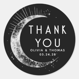 Starry Night Sky Celestial Thank You Classic Round Sticker