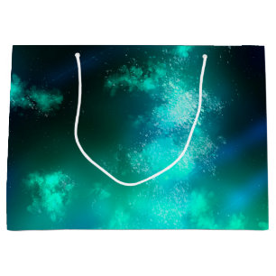 Starry Night Sky  Emerald Green Birthday Gift Bag 