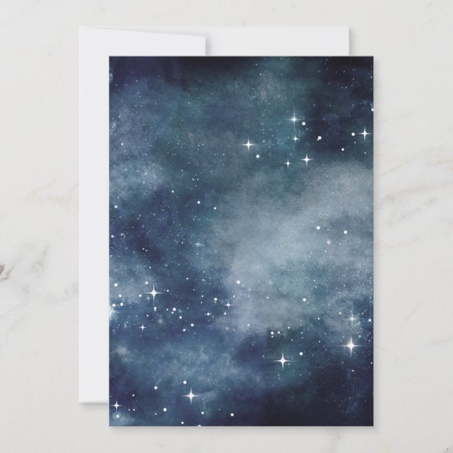 Starry Night Sky Galaxy Deep Blue Mist Celestial Thank You Card (Front)